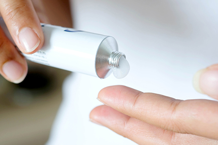 Cream dispensed from a tube in the source photograph