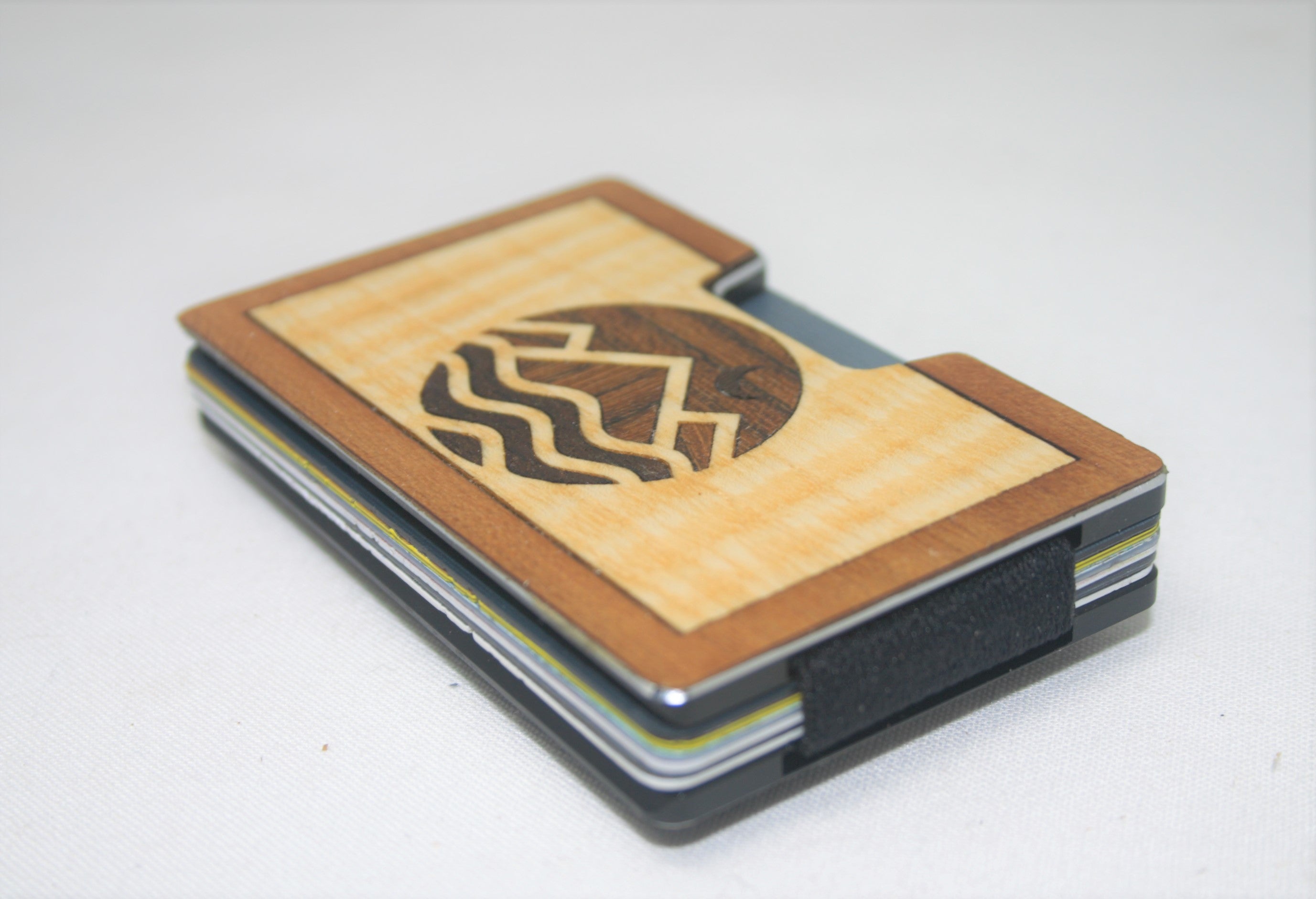 A compact wallet in a source product photograph