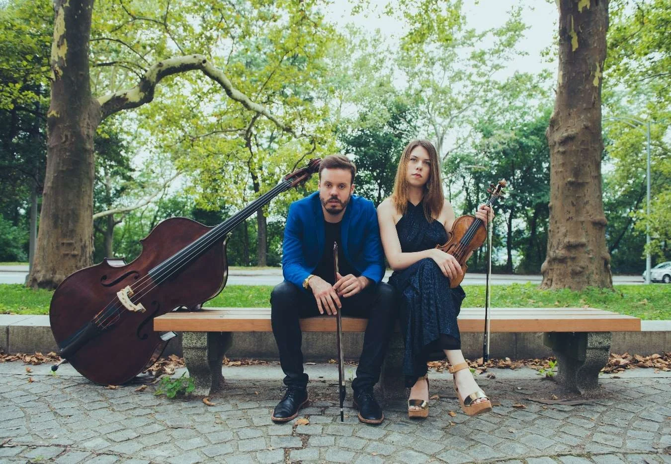 Tessa Lark and Michael Thurber with violin and bass